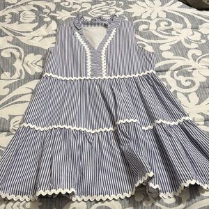 Blue and White Striped boutique dress